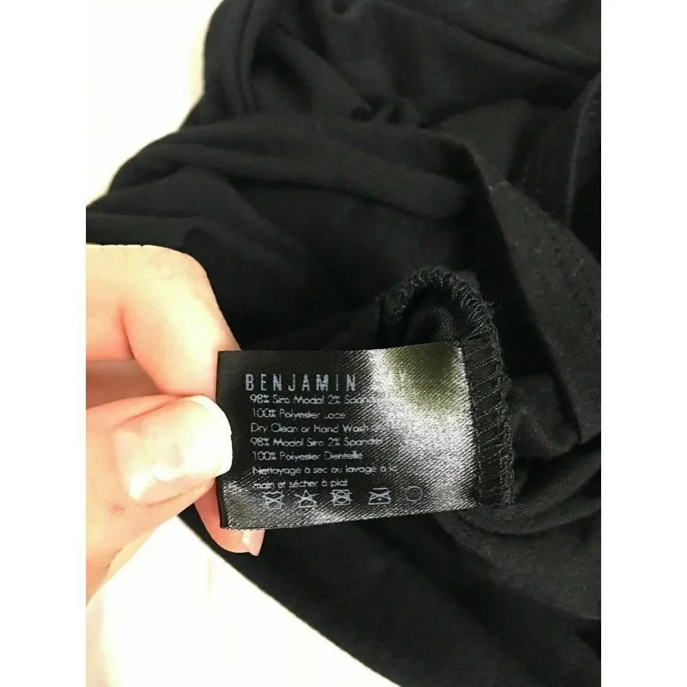 Benjamin Jay Womens Black Gold Short Sleeve Top - Picture 9 of 9